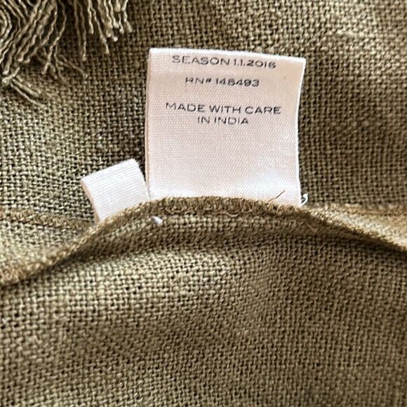 Doen sz XS/S oversized (could fit up to large) green raw edge 100% silk Tate top - Picture 7 of 8